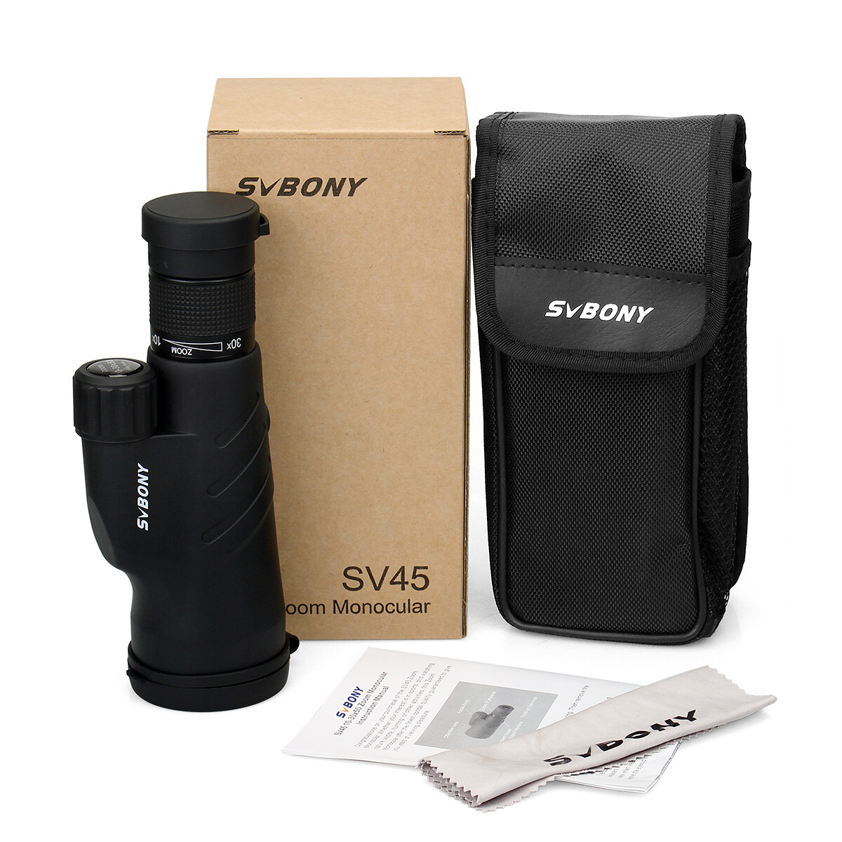 SVBONY SV45 10-30x50 Zoom Monocular FMC BaK4 Waterproof Spotting Scope  Emergency