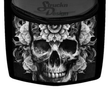 Abstract Flowers Floral Sugar Skull Truck Car Vinyl Decal Hood Wrap Graphic USA