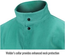 Green Welding Jacket 9 oz FR Cotton Medium