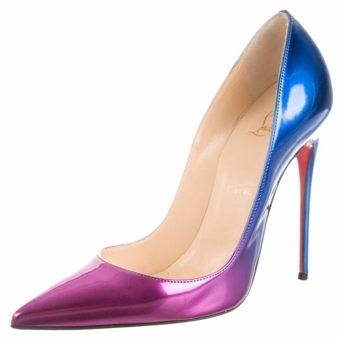 100% AUTHENTIC NEW WOMEN LOUBOUTIN SO KATE OMBRE PATENT HEELS/PUMPS US 9.5