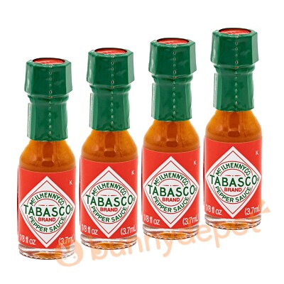 Tabasco Sauce Mini Bottle 1/8oz  (Pack of 4) Best Gift for Spicy Lovers NEW