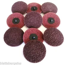 20 ILLINOIS INDUSTRIAL 3" ROLL & LOCK TWIST ON ABRASIVE SCUFF DISCS MEDIUM 82062