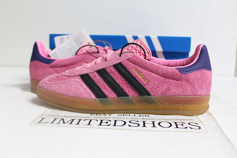 W Adidas Gazelle Indoor Bliss Pink Purple Black IE7002 Women Sneakers