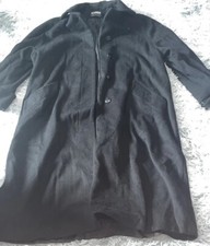 KAREN Petites Wool Overcoat Peacoat L / XL USA Made Black