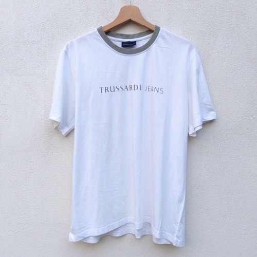 T shirt TRUSSARDI Jeans Uomo Maglia Manica Corta Girocollo Taglia XL Bianco  | eBay