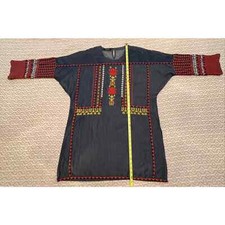KHAADI blue Embroider Kurta Long Tab Sleeve Top/Blouse Tunic Size 12