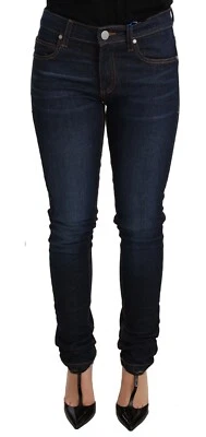 VERSACE JEANS COUTURE Jeans bleu foncé coton taille basse skinny denim taille... - Photo 1/4