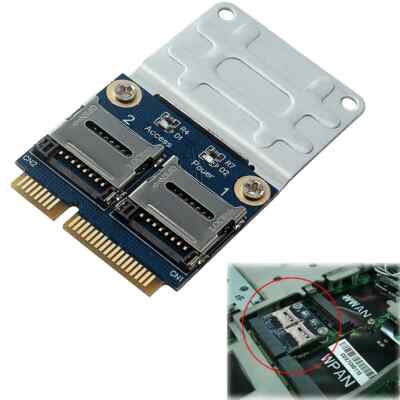 Mini PCI-e pcie to Dual Micro SD/SDHC/SDXC Adapter PCI-E 2xTF Reader Card