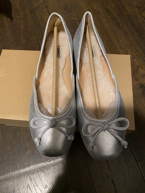 ugg lena flat silver