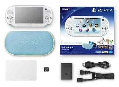Playstation Vita Light Blue White Value Pack PCHJ-10013 Wi-Fi Model Japan Ver.