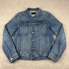 Vince Denim Jacket Mens M Blue Classic Faded Trucker USA Made Casual Vintage Y2K