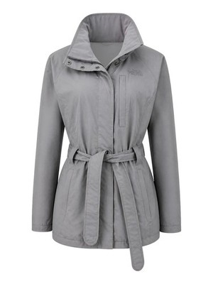The North Face Belted Rain Trench Jacket Gray Women s Medium HyVent