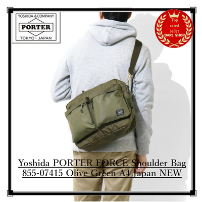 #ad Yoshida PORTER FORCE Shoulder Bag 855 07415 Olive Green A4 Japan NEW $369.51