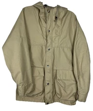 Vintage Woolrich Jacket Mens Small Tan Chore Barn Coat USA