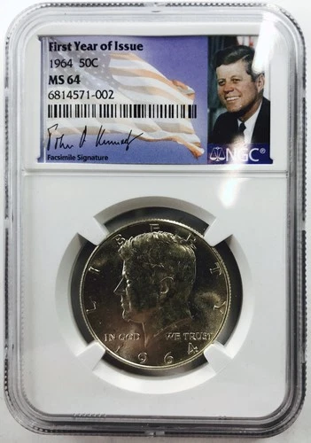1964 KENNEDY HALF DOLLAR! NGC MS64! FIRST YEAR ISSUE! AMAZING! WOW! NR #P1932