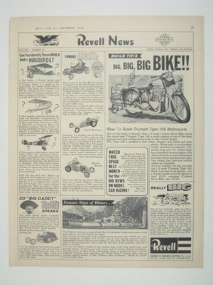 Revell News September 1964 Boys Life Triumph Tiger 100 Motorcycle Ad
