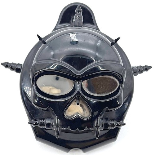 12 Harley Touring Street Glide Horn Signal Klaxon Cover Aftermarket Black SKULL