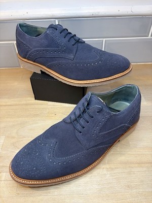 Samuel Windsor Wildleder Budapester Schuhe Herren Größe 9 Blau Oxford Freizeit Elegant
