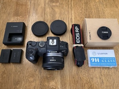 Canon EOS RP 26.2MP Mirrorless Camera, 50mm f1.8 RF lens, 2 Batteries, Adapter