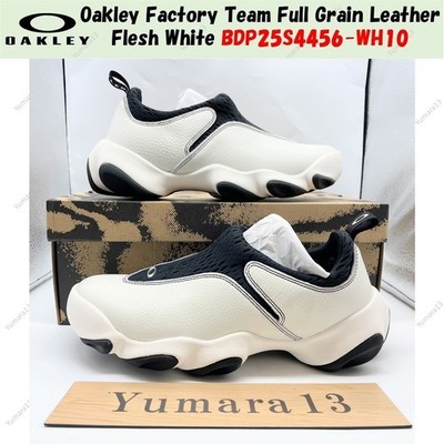 OAKLEY オフホワイト＆グリーン Flesh ス ニーカー26cm Oakley Factory Team Full Grain Leather Flesh White BDP25S4456-WH10