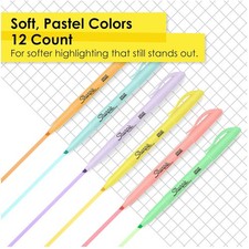 Pastel Chisel Tip Highlighters, 12 Packs - School Supplies
