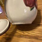 VINTAGE Red Apples Apple Print Canister Kitchen Storage Cookie Jar with Lid 10” — photo 9