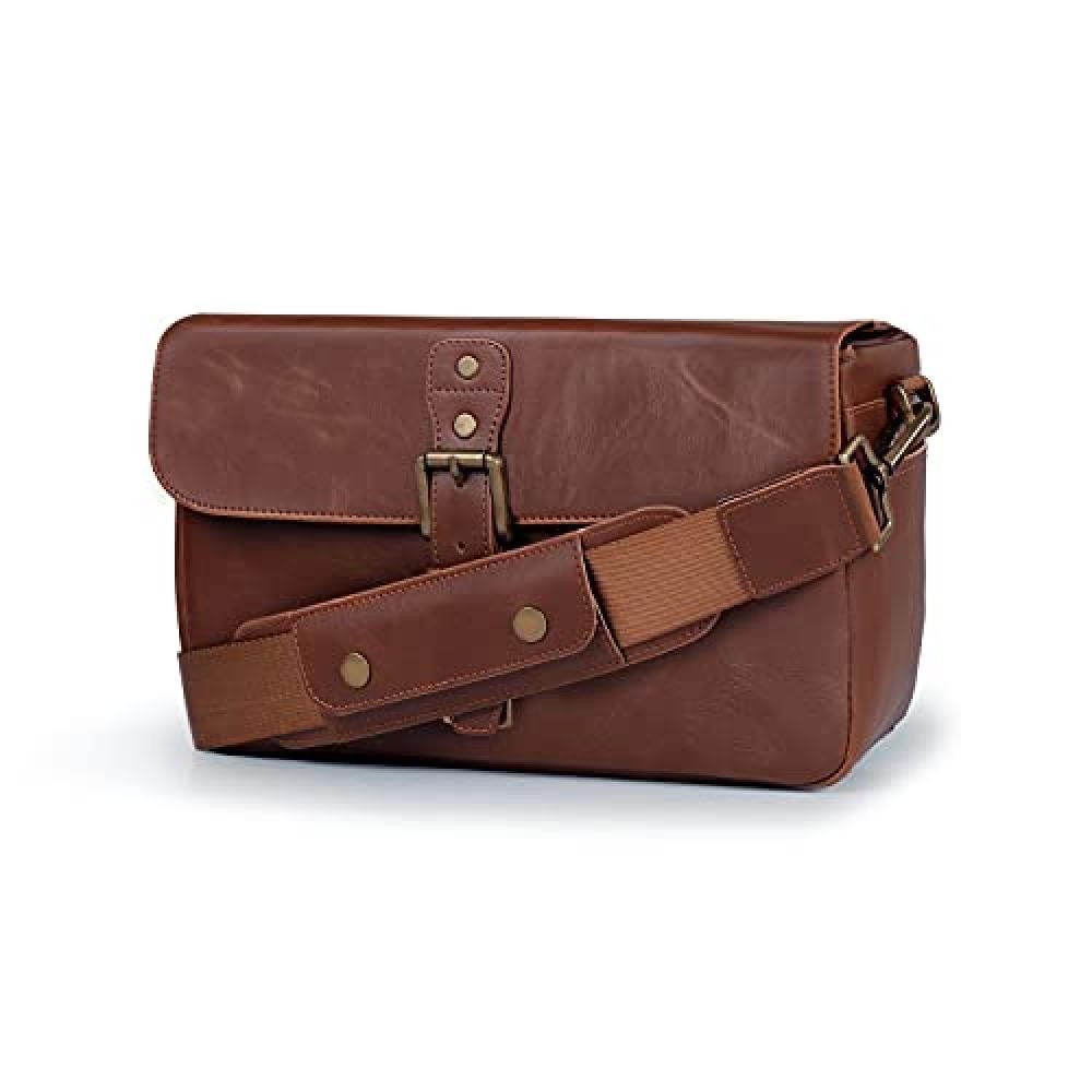 (TG. Taglia Unica) MegaGear MG1526 Messenger Bag in pelle per fotocamere Mirrorl