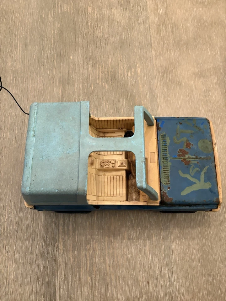 VTG 1970s Tonka Bronco 835 TR Large 18” Blue T-Top Pressed Steel Toy Jeep 4X4 - Image 2 of 4