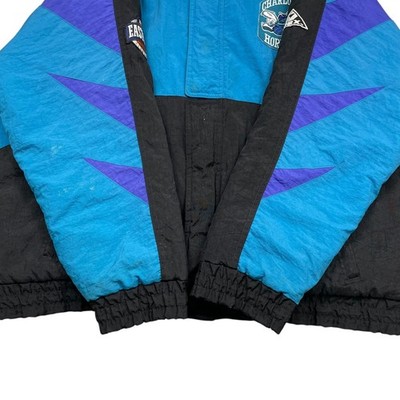 VTG 90s NBA CHARLOTTE HORNETS APEX ONE FULL ZIP PUFFER JACKET SIZE