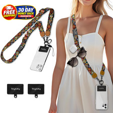 Phone Lanyard Crossbody Strap Neck Adjustable Medium, Boho Colorful