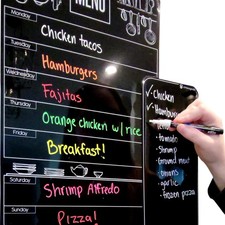 Cute 10"x16" Magnetic Dry-Erase Weekly Menu Blackboard for Kitchen Fridge wi...
