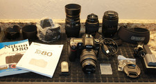 Nikon D80 Digital SLR Camera Lot With 18-55mm, 70-300mm Lens, w/2 batts  chrgr