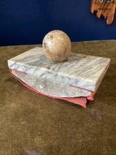 Large Antique Marble INK BLOTTER for Desk Set 5.5 X 3 X 3.5 Inch Used 1+kg