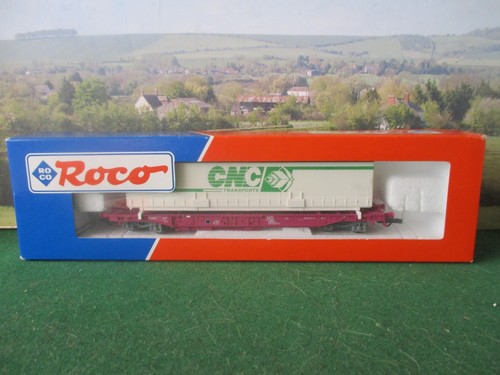 ROCO 1:87 HO CONTAINERWAGEN CMC/SNCF EPOCHE V. KAT NR.46580. | Condition: Used