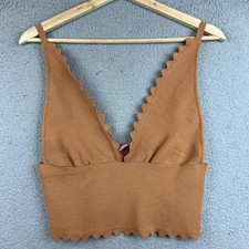 Free People Bralette Womens Medium Brown Knit...