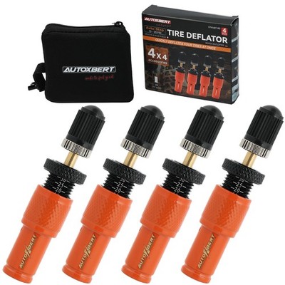 4Pcs Screw-on Auto-Stop Tire Deflator Tyre Air Adjustable 10-30 PSI 4x4 offroad