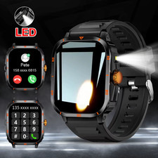 Smart Watch, Full Touchscreen Sports Watch, Bluetooth Calling, with Flashlight,