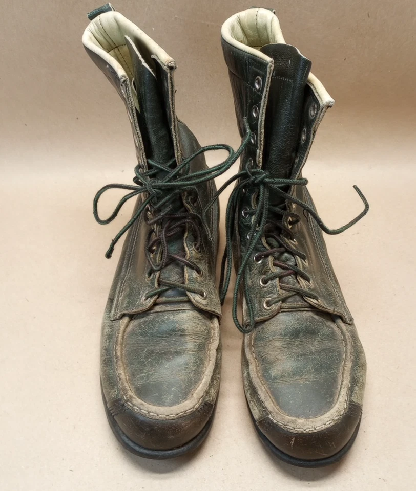 BOTAS CANGURO VINTAGE MARRÓN PESO PLUMA EE. UU. Verde Talla 9 1/2D Envejecidas Foto 2 de 4