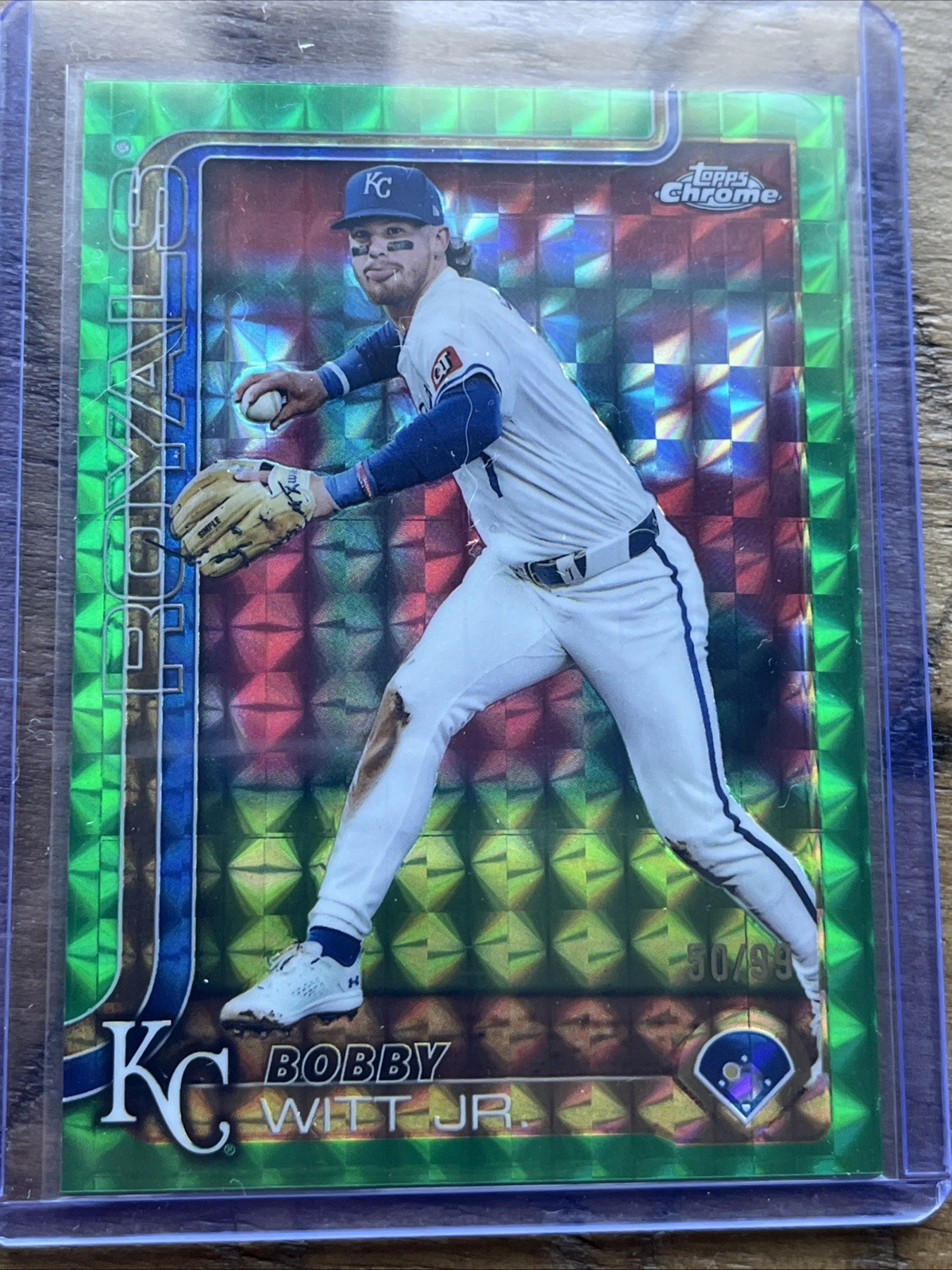 2025 Topps Chrome - Bobby Witt Jr. #93 Green Geometric Refractor /99
