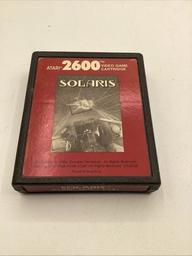 Solaris (Atari 2600, 1987) Authentic Cartridge Repro End Label Cleaned Tested
