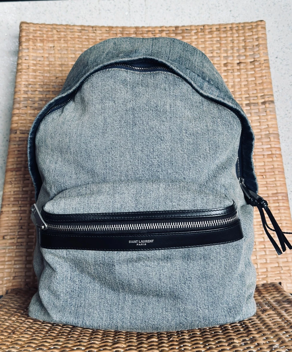 SAINT LAURENTユニセックス ネイビー プリント柄 ナイロンリュック Saint Laurent Large Backpacks for Women for sale | eBay