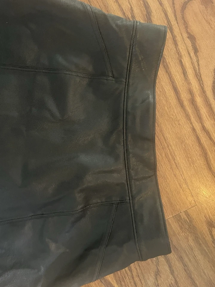 Spank Small Black Faux Leather Skater Skirt with Flare. Great Condition - Image 4 of 4