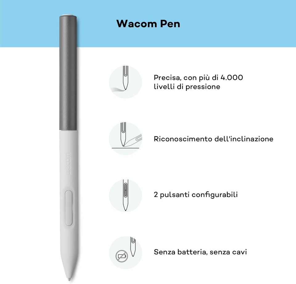 One Sign Free Wacom One S pen tablet incl. battery-free EMR-pen, bluetooth connection ...