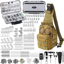 397 Pcs Fishing Accessories Kit Tools Include Backpack Fishing Tackle Box wit...