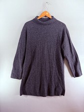 Everlane Women Cozy Stretch Turtleneck Dress Medium Wool Blend Gray Long Sleeve 