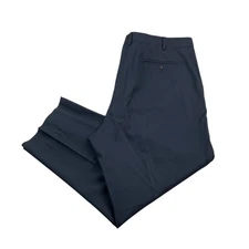 Zanella Men's Todd 100% Wool Flat Front Dress Pants Navy Blue • Italy • 42x28