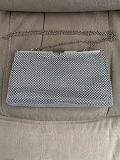 Vintage La Regale Beaded Evening Bag Purse Silver