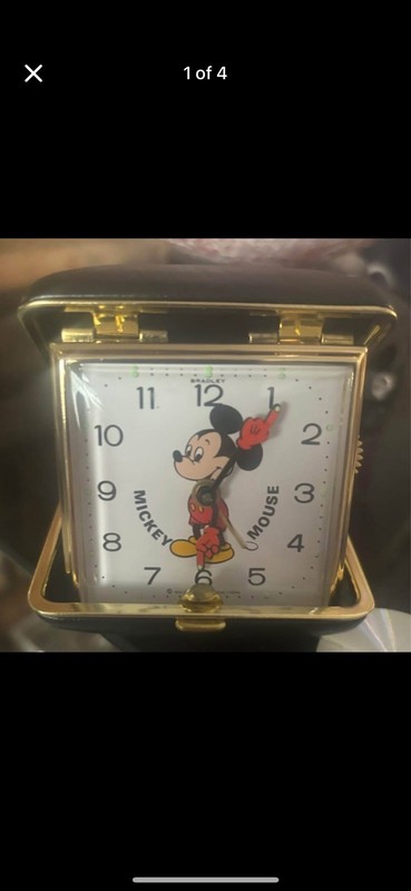 Bradley & Hubbard Vintage Mickey Mouse Wind Up Pocket Alarm Clock BNIB