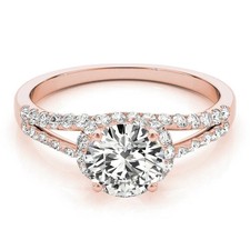 Lab-Created 1.85 Ct Round Cut VVS1 Diamond Wedding Ring 14K Rose Gold Finish