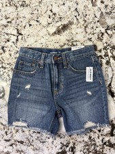 Old Navy NEW Girls Denim Jean Shorts Size 10 High Rise Adjustable Waist